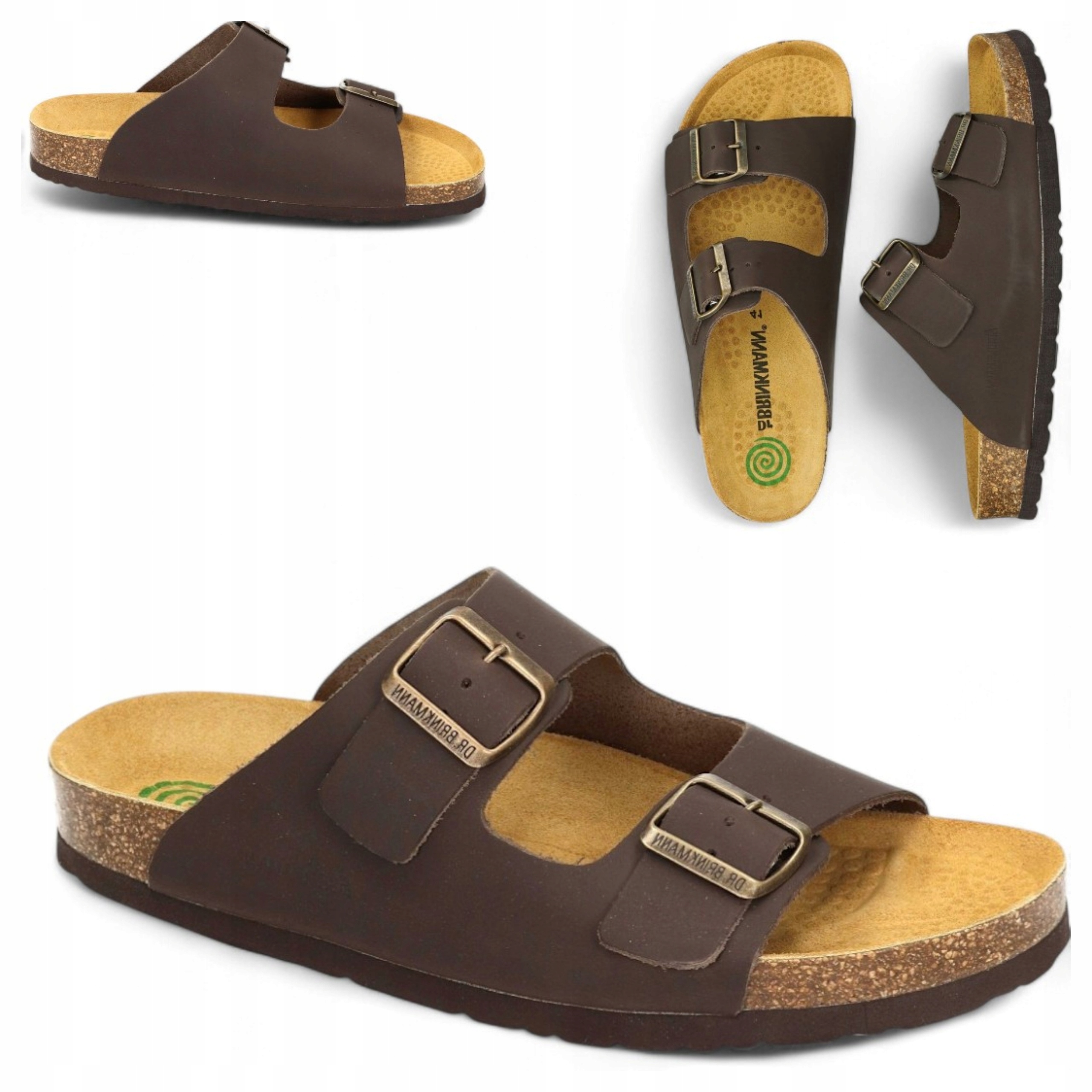 Pánské Pantofle 43 dr. Brinkmann s přezkami, elegantní, pohodlné, hnědé