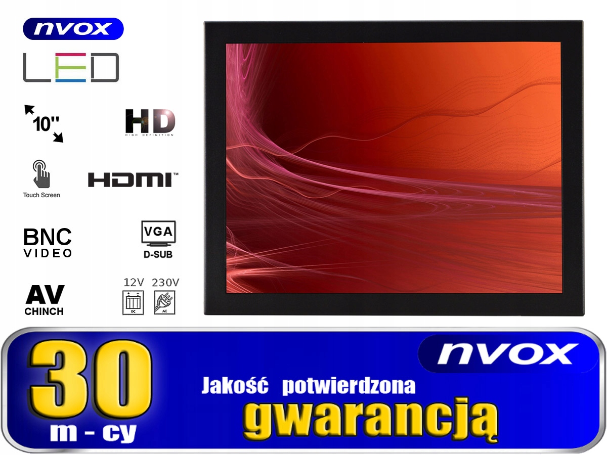 MONITOR REKLAMOWY DOTYKOWY DO ZABUDOWY 10 CALI Marka Nvox