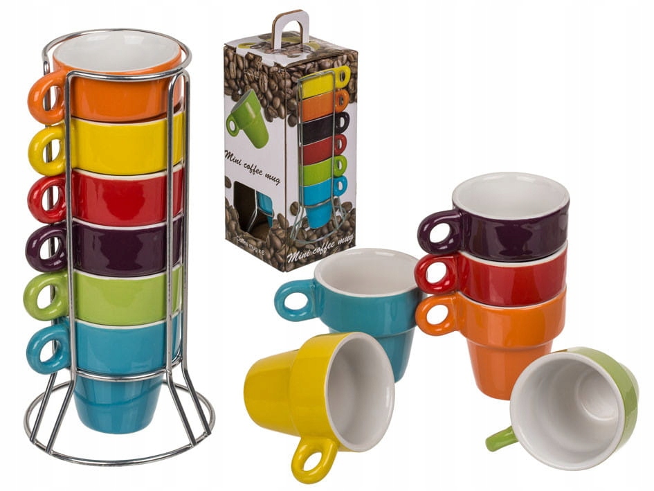 

Zest Ceramicznych Kubeczków Espresso 6 szt Stojak