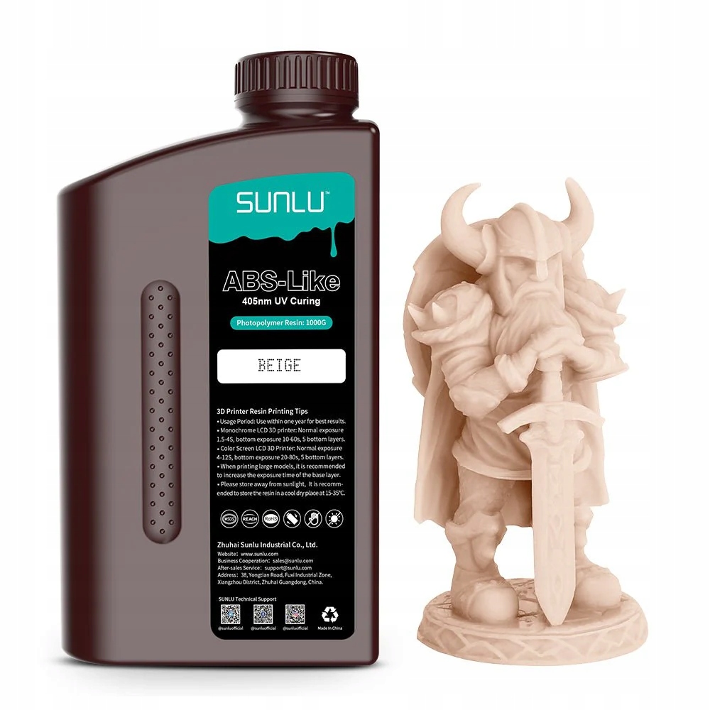 Sunlu pryskyřice omyvatelná vodou LCD UV-Curing Resin 1000g Béžová