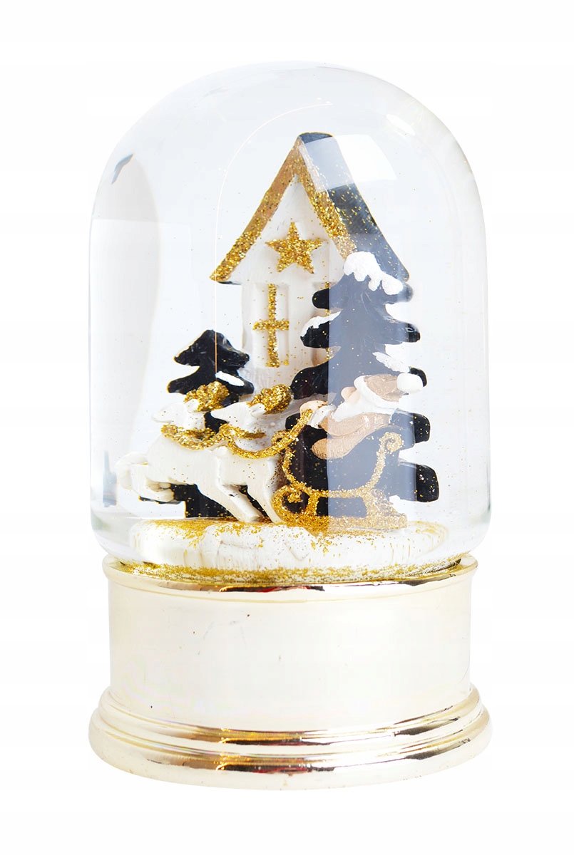 

Kula śnieżna złoto-czarna Mikołaj 13,5cm