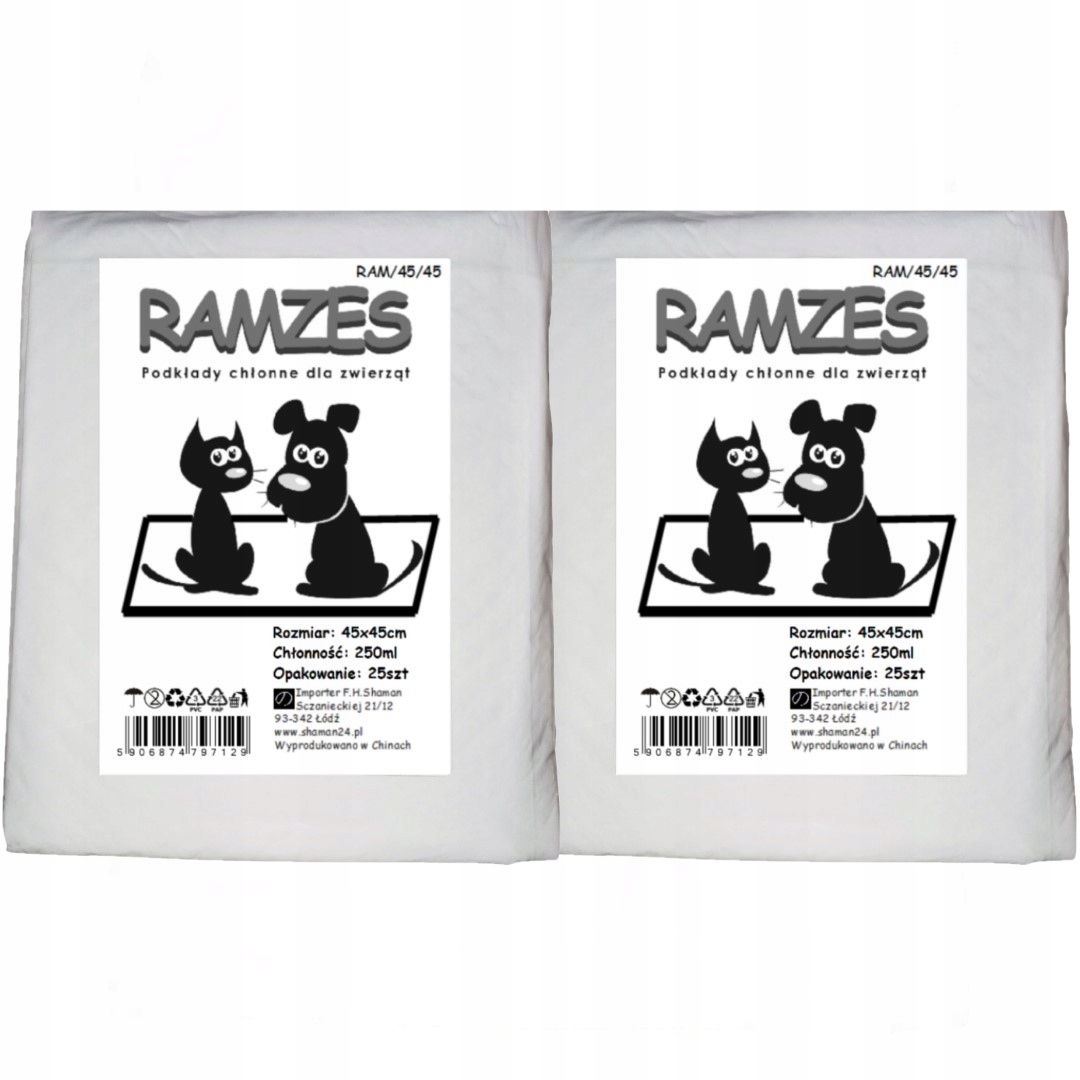 

Ramzes Chłonne podkłady maty dla psa 45x45cm x 50