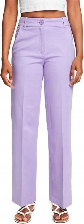 Esprit Fialové Jednoduché Elegantní Kalhoty S Vysokým Pasem 32/32 6FA
