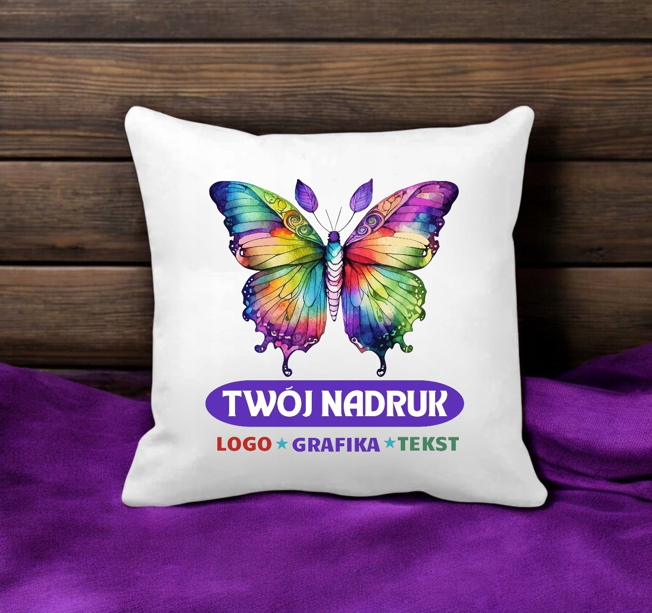 PODUSZKA Z DOWOLNYM NADRUKIEM ZDJĘCIEM NAPISEM FOTO GRAFIKĄ LOGO KREATOR # Szerokość produktu 35 cm