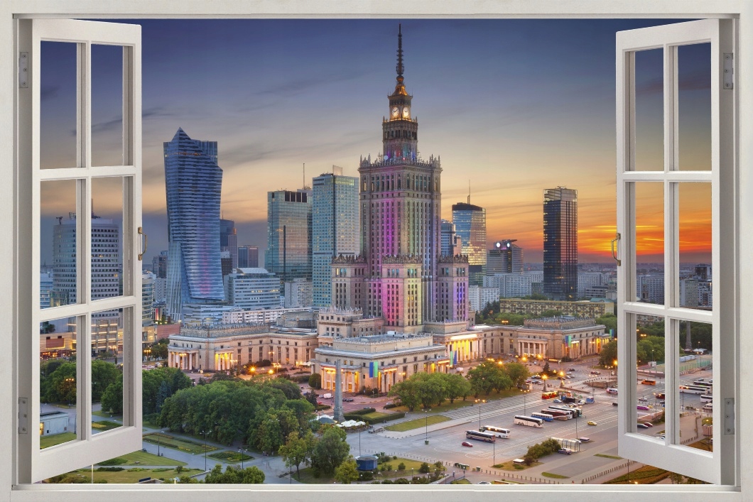 

Obraz na płotnie okno pałac kultury warszawa100x70