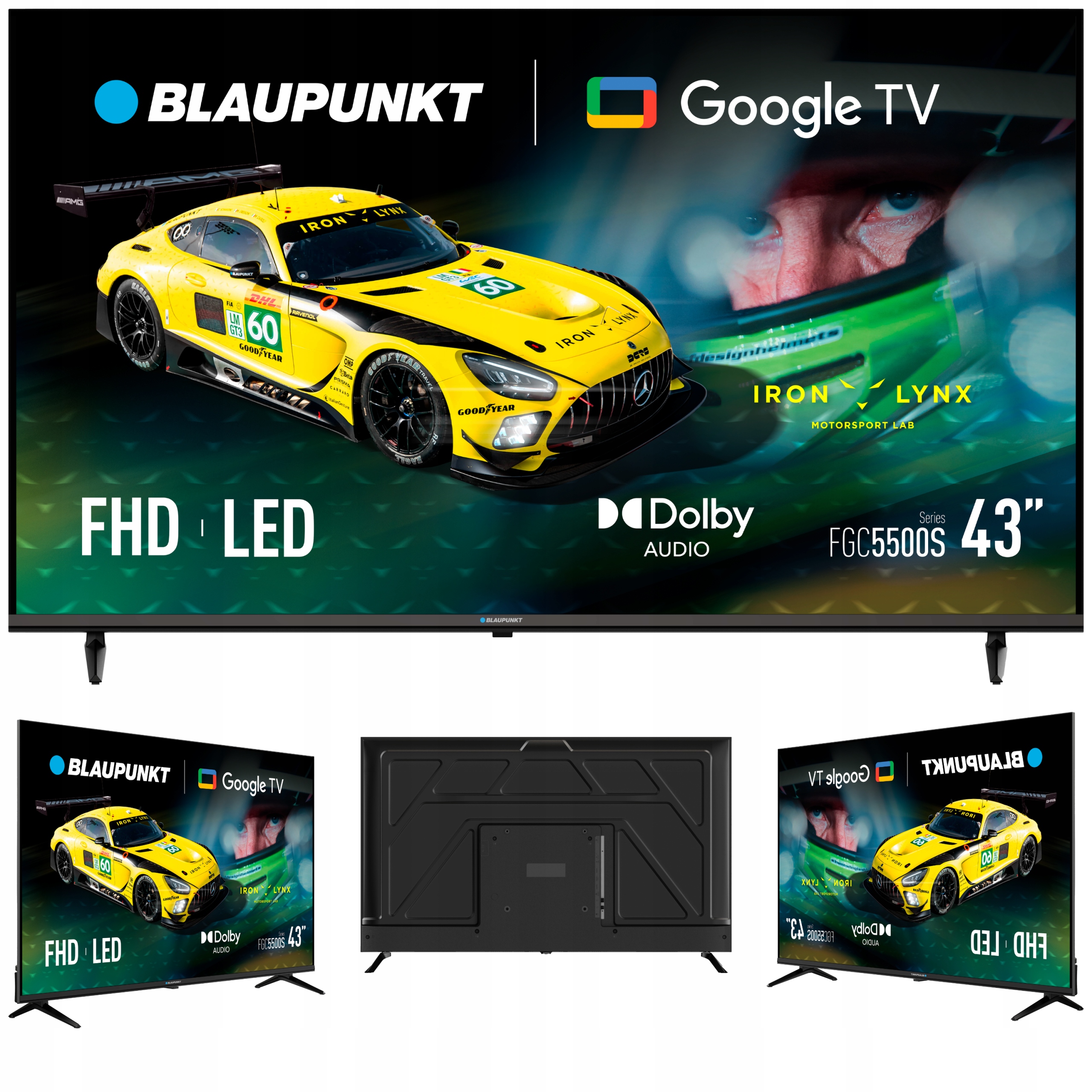 Telewizor 43" Smart Tv Led Blaupunkt Google Tv FullHD Android Tv Bezramkowy