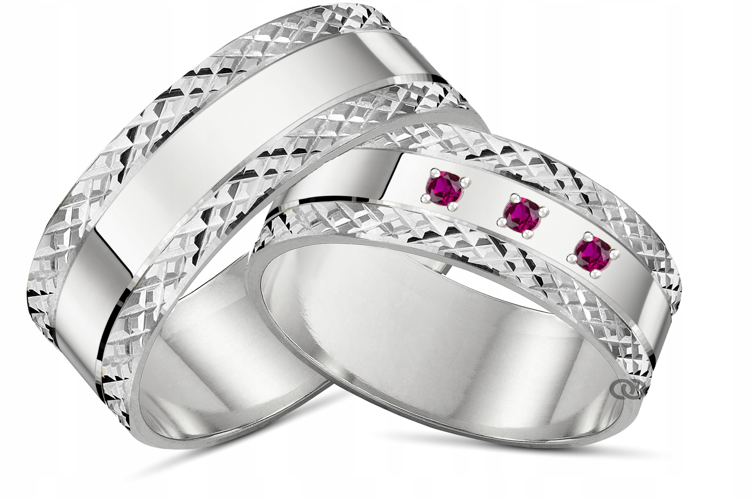 Stříbrné snubní prsteny ryzosti 925, 7OB64 se 3 zirkony