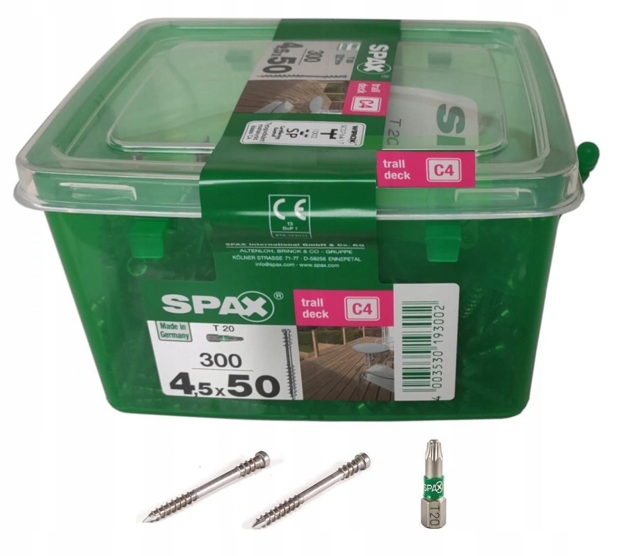 

Spax wkręty do deski tarasowej C4 4,5x50mm 300szt