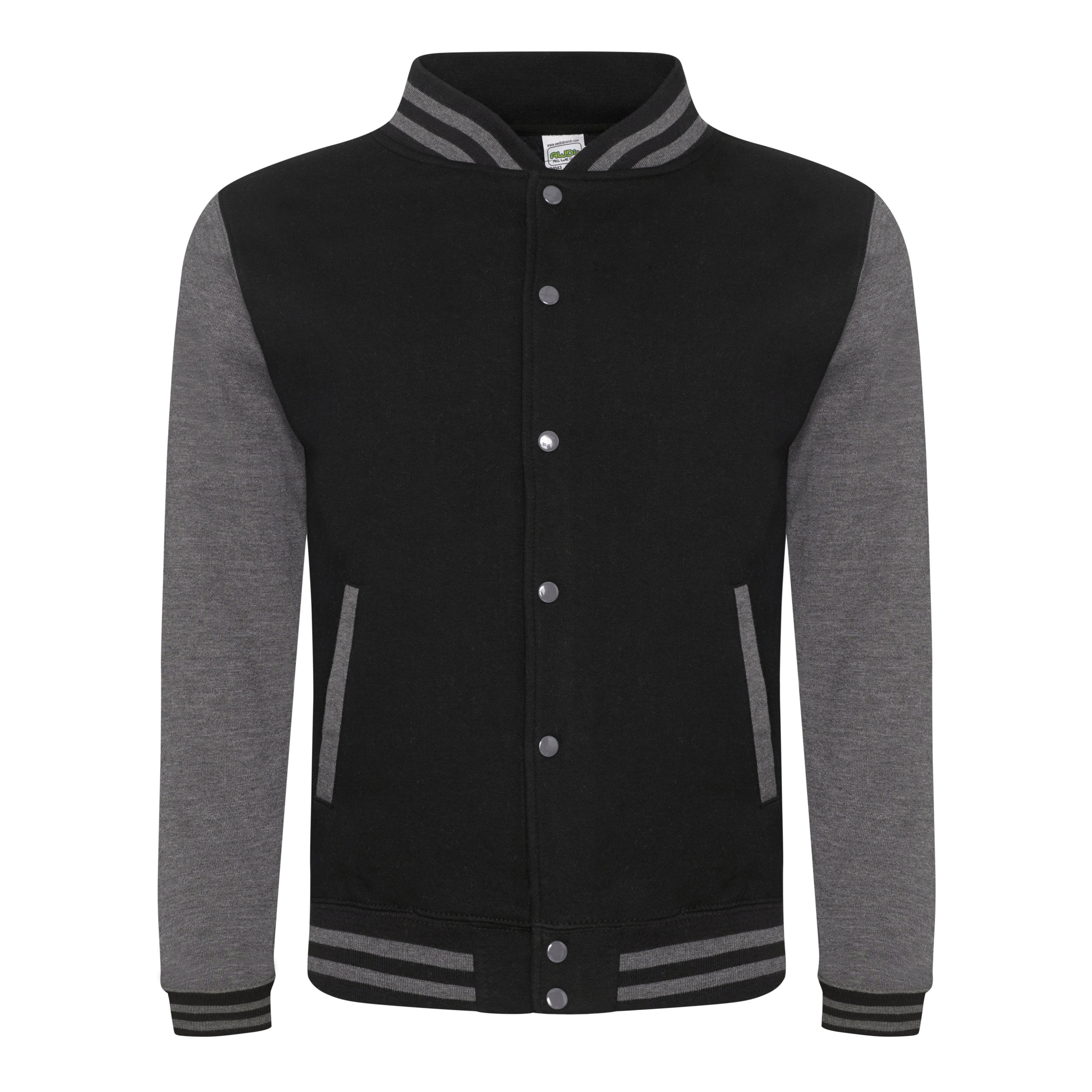 BLUZA BASEBALL CIEPŁA ROZPINANA CZARNA SZARA L