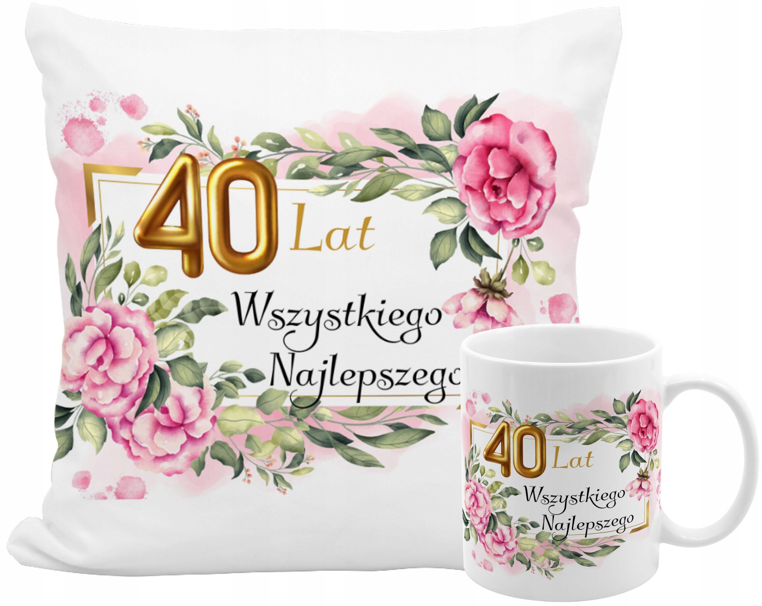

Kubek poduszka 40 urodziny zestaw urodzinowy