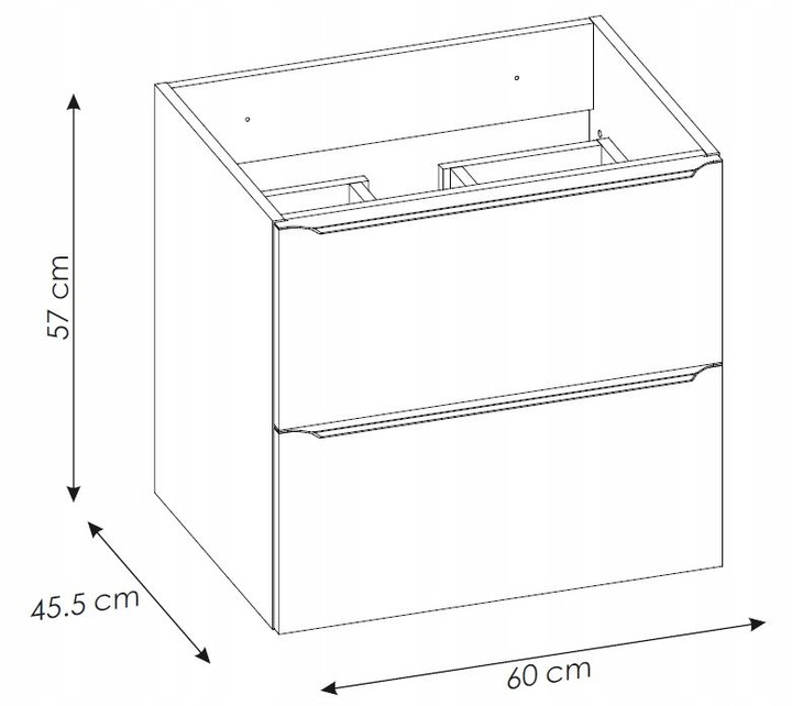 CZARNA Szafka Łazienkowa pod Umywalkę Szuflady 60 Typ pod umywalkę