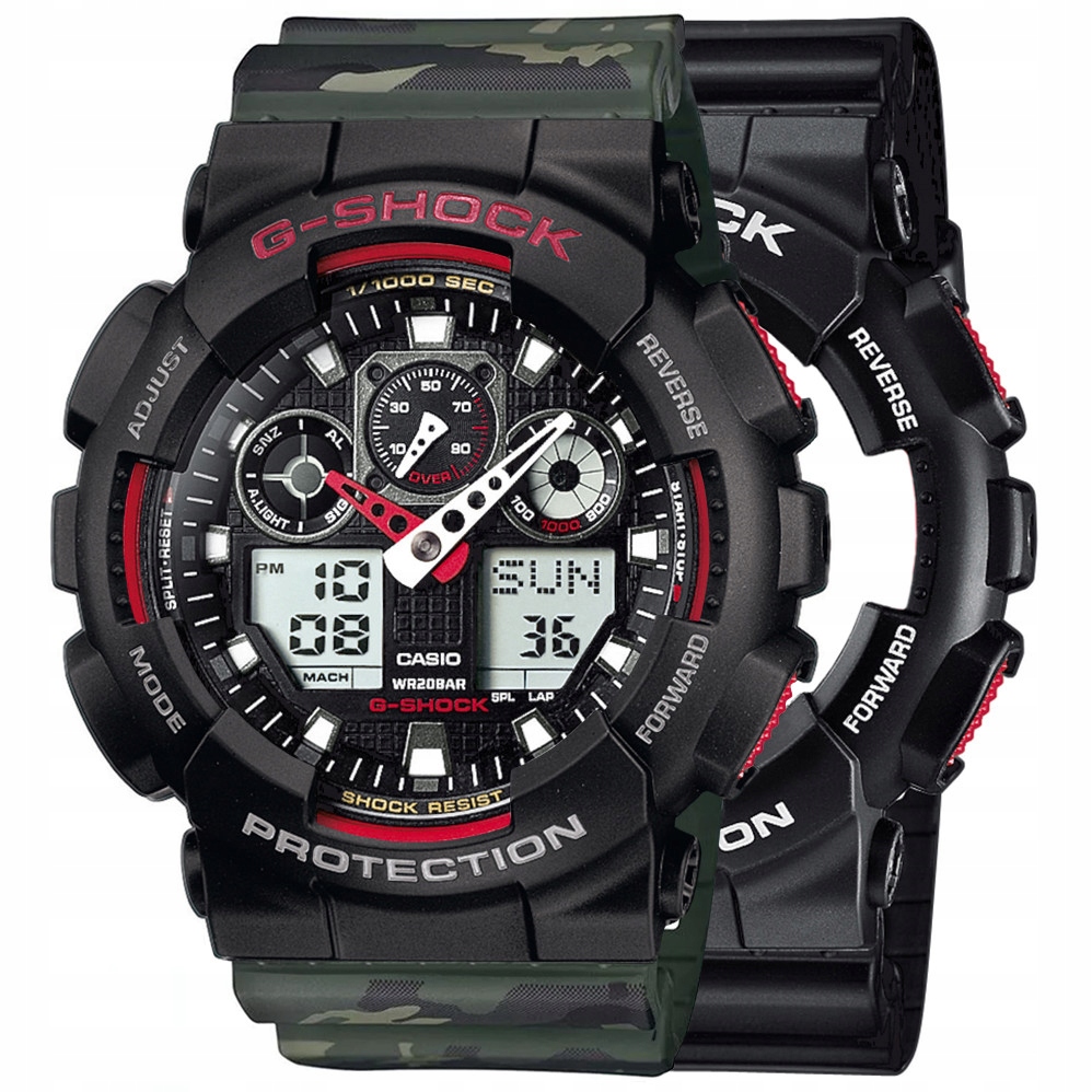 Sada G-shock GA-100-1A4ER Černá Zelená