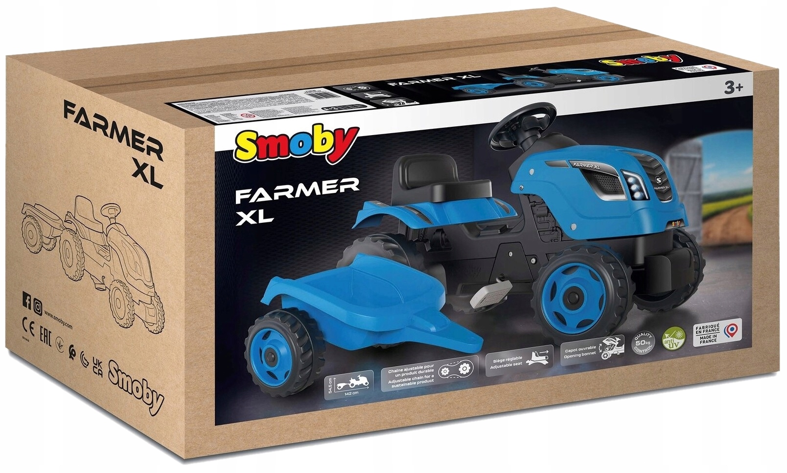 Wielki Traktor Na Pedały Z Przyczepką Jeździk XL Smoby 1297