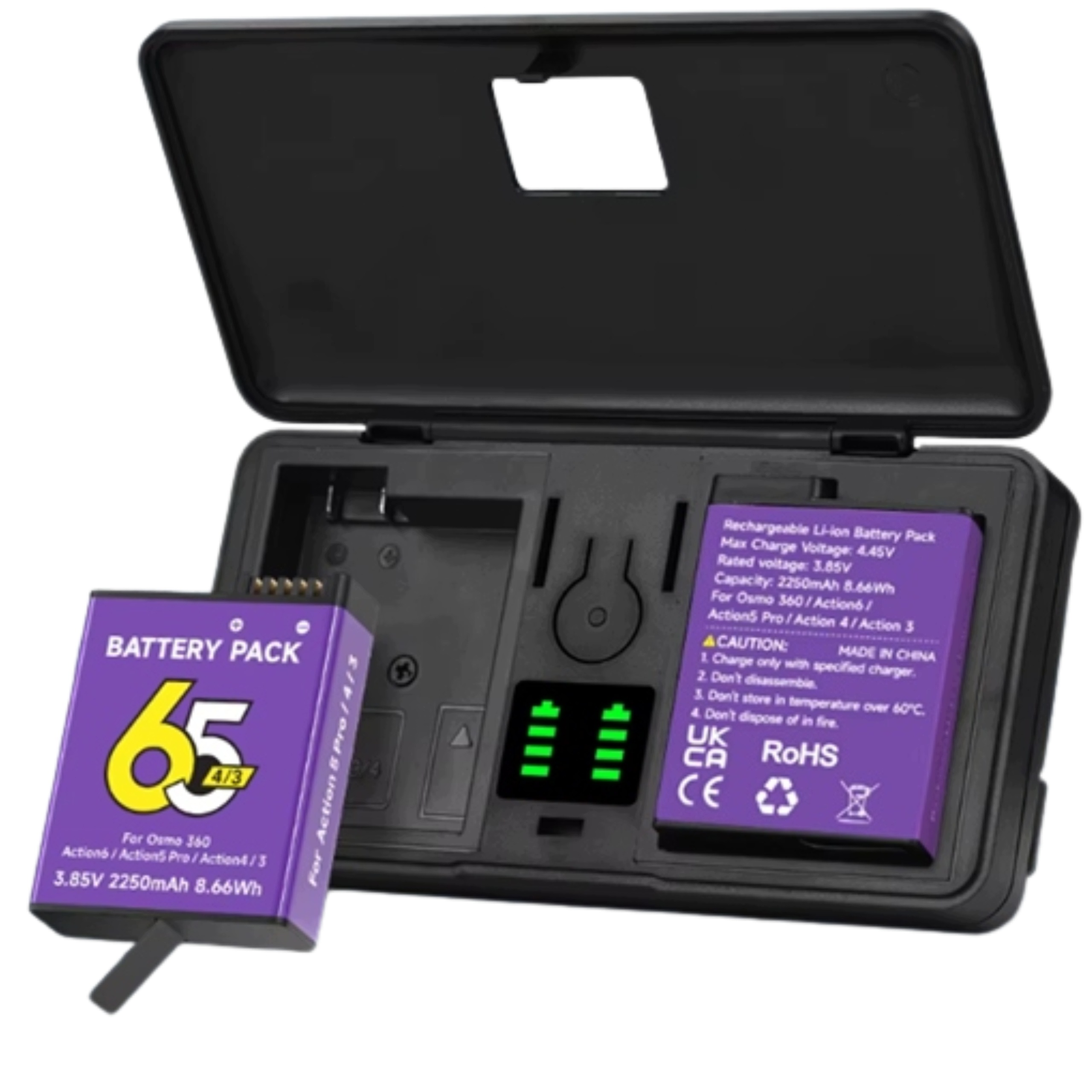 2szt Baterii do Dji Osmo Action 3 4 6 5 Pro Osmo 360 akumulator 2250mAh