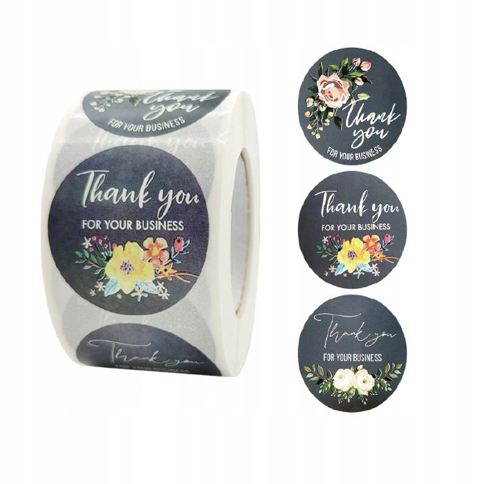 Naklejki Ozdobne 3,8 cm Thank You MIX 20 szt.