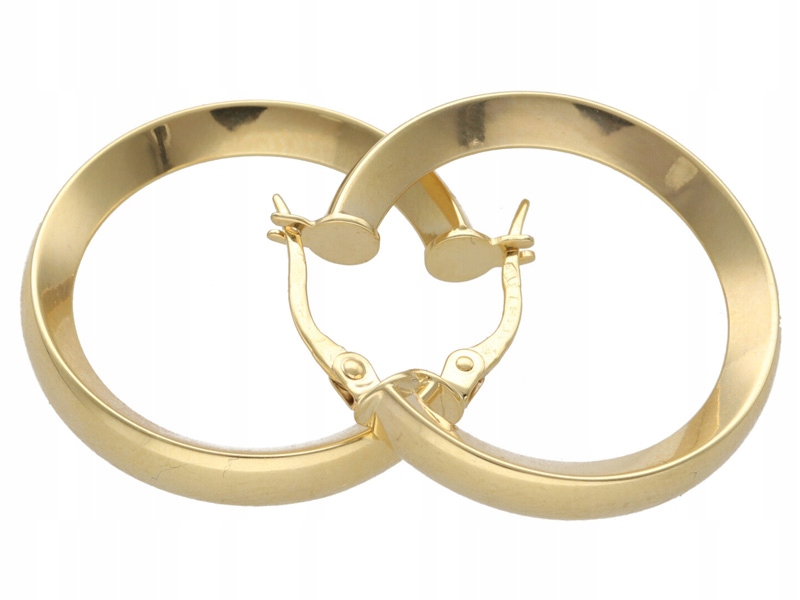 Zlaté náušnice závěsné 585 Hladké Kolečka 3,24g módní vzor pro ni dárek