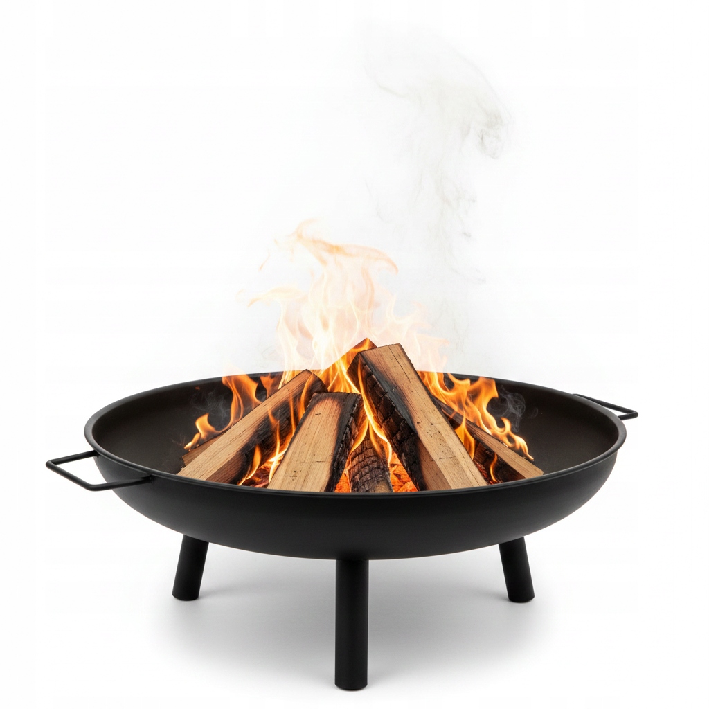 PALENISKO OGRODOWE 58CM STALOWE OGRODOWE OGNISKO GRILL KOCIOŁKA RUSZT DUŻE