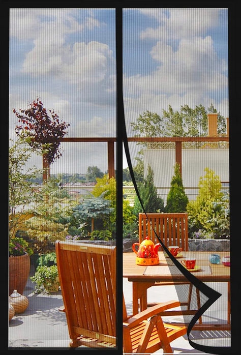 Popis! Moskytiéra na dveře s magnety Diker 75 cm x 200 cm černá