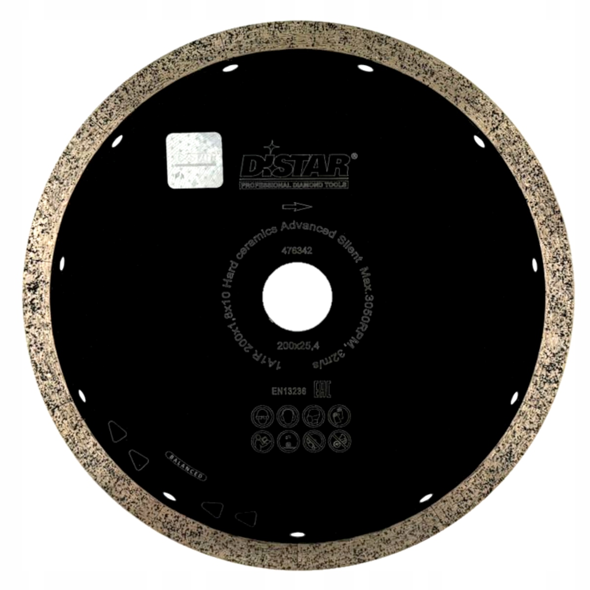 Diamantový kotouč na gres, tichý, přesný, Hard Ceramics Advanced 200 mm