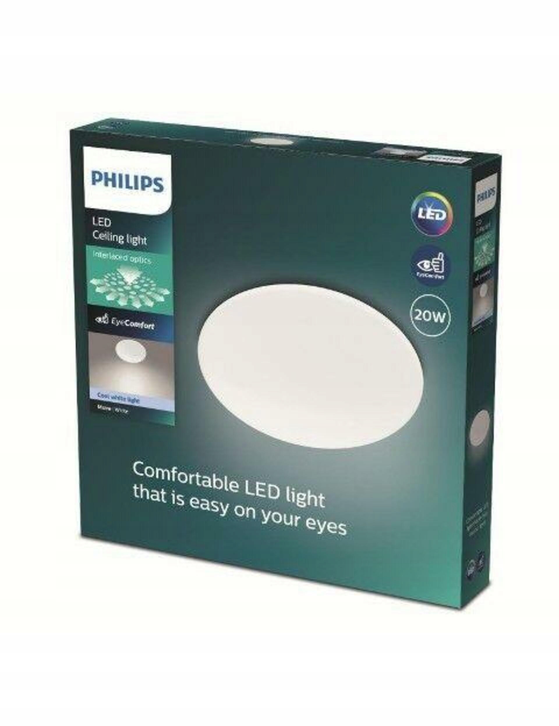 Plafon okrągły Philips 39 x 5 cm biały Led Moire 20W 4000K 2300lm