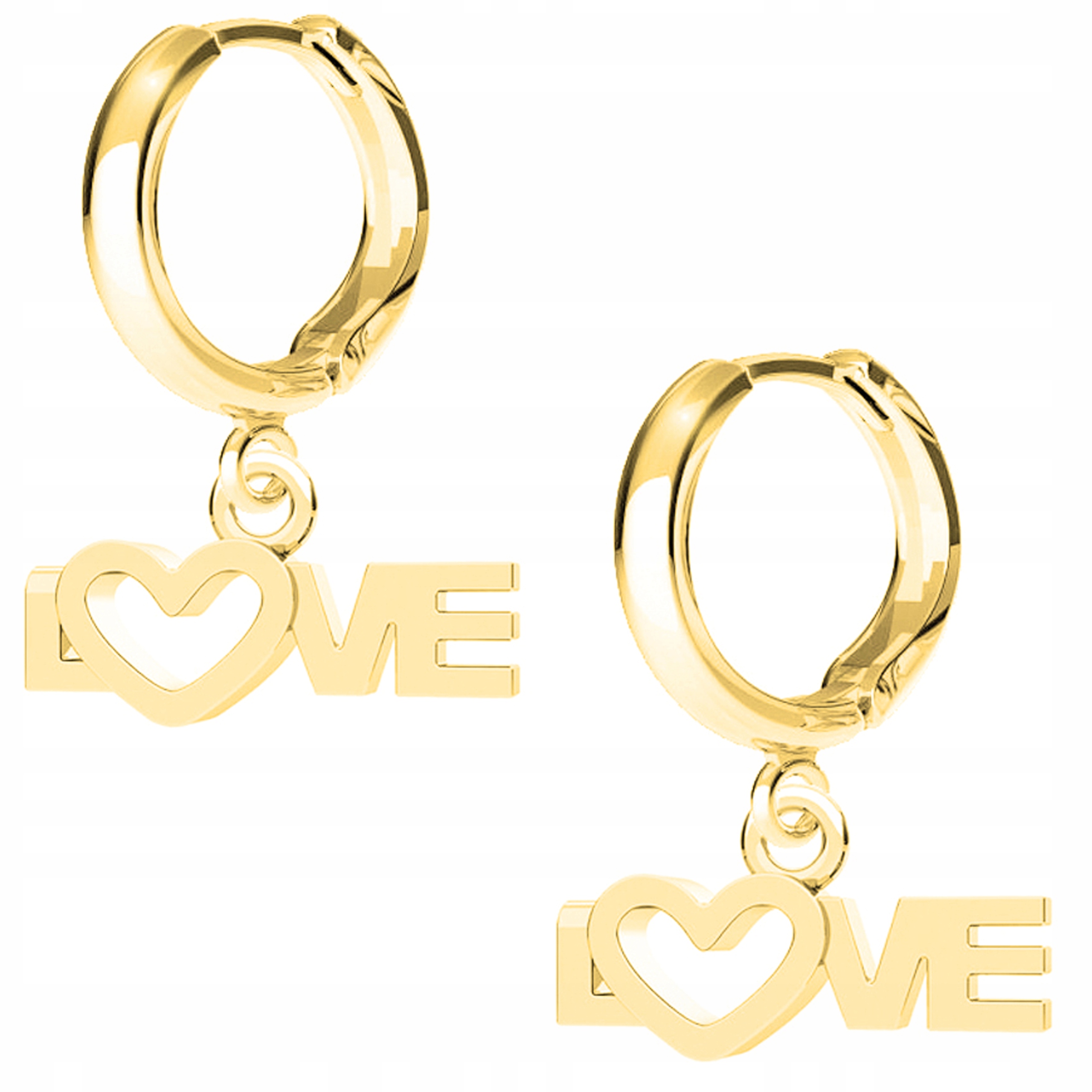 Náušnice zlaté Love Miluji Tě 925
