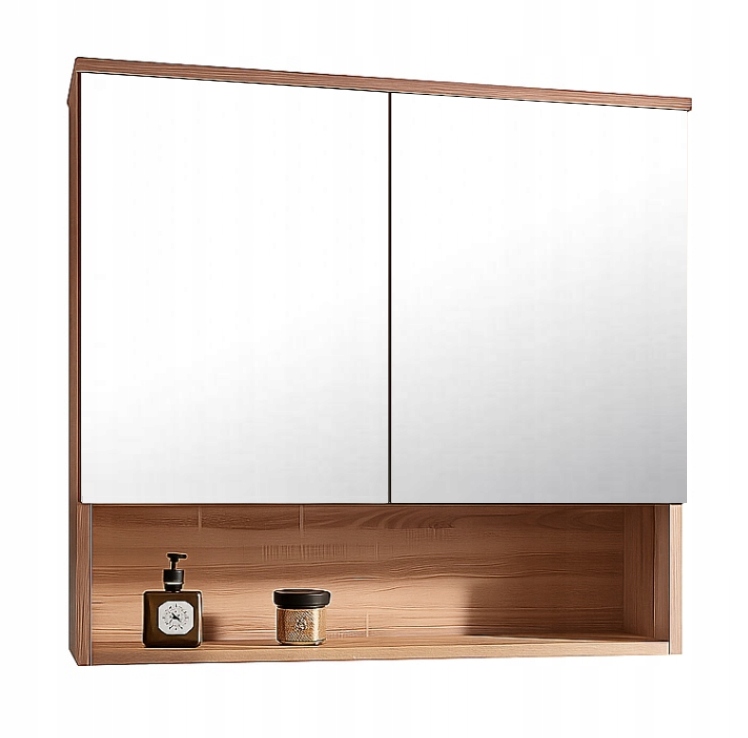 Kúpeľňová skrinka so zrkadlom 80 cm Zrkadlová skrinka do kúpeľne dub sonoma