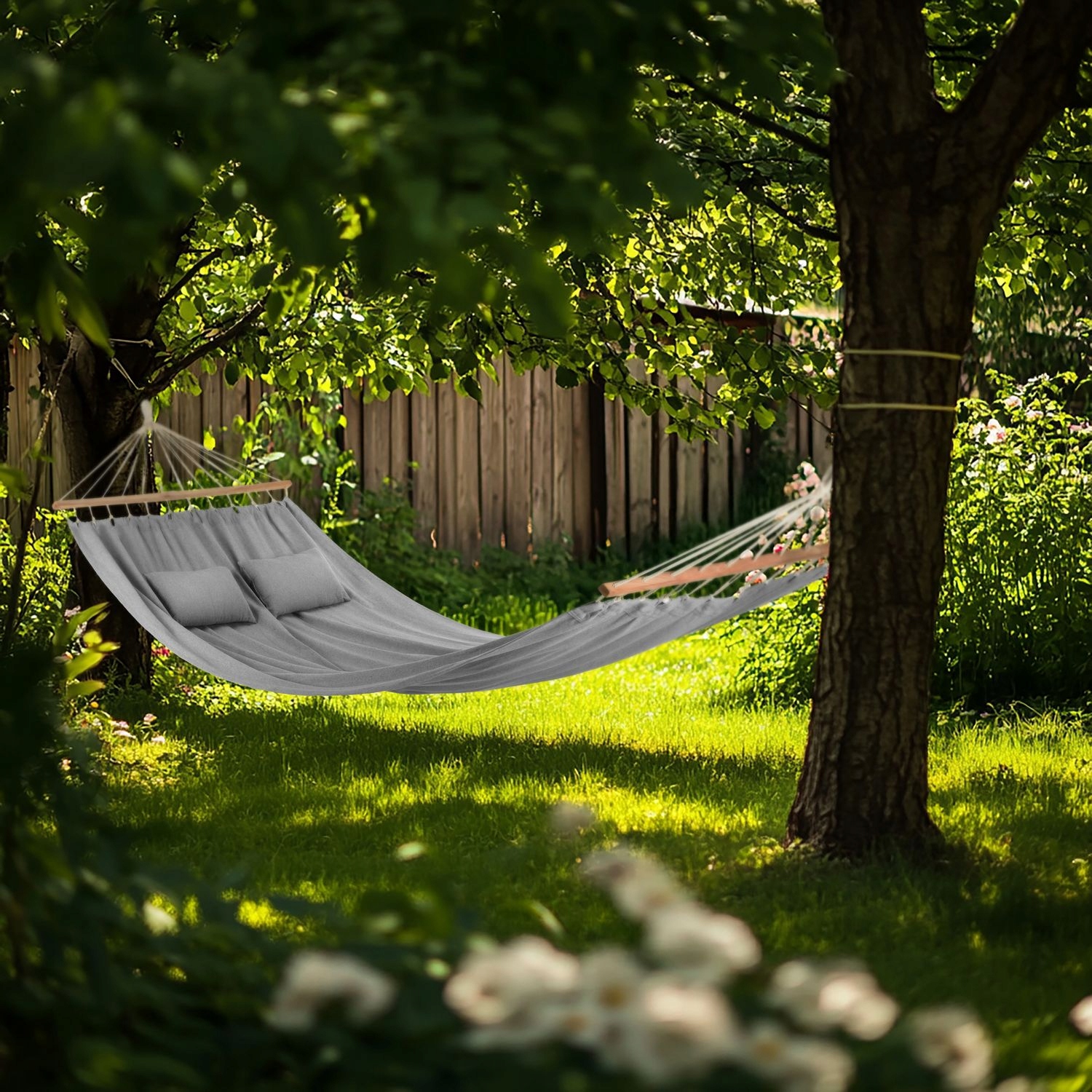 ВЕЛИКИЙ ДВОМІСНИЙ САДОВИЙ ГАМАК З ПОДУШКАМИ OUTTEC Виробник: Outtec