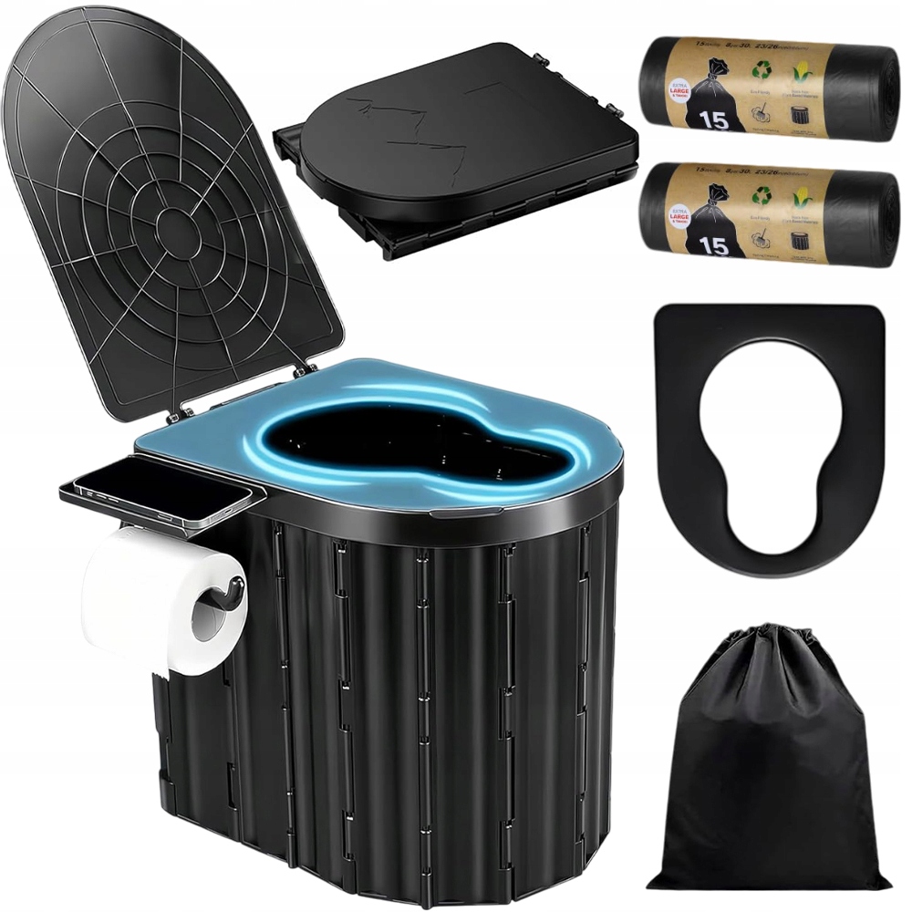 Venkovní Přenosná Skládací Toaleta Automobilová Turistická 20L Stolička