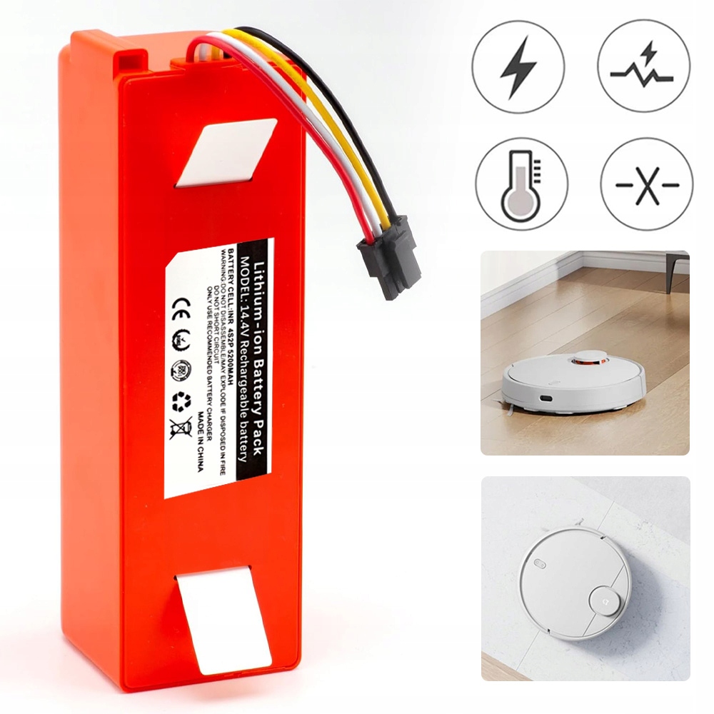 Baterie Pro Xiaomi Roborock S50 S51 S55 14.4V 5200MAH Lithium-iontová Baterie