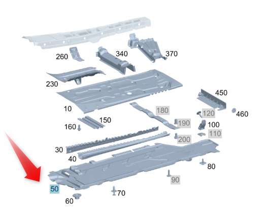 Krytka Podvozku Levá Strana Mercedesu A2476802703