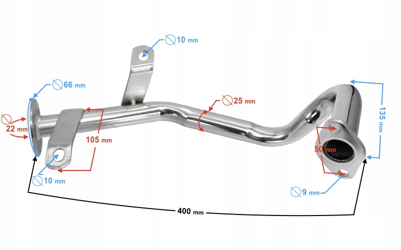 Kolektor tłumika GY6 50cc Dopasowanie do pojazdu produkt dedykowany