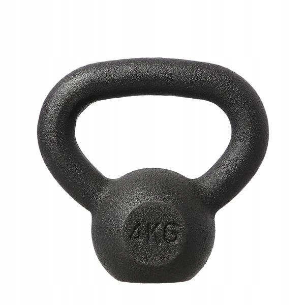 Czarny Kettlebell 4kg Hms Solidny Treningowy