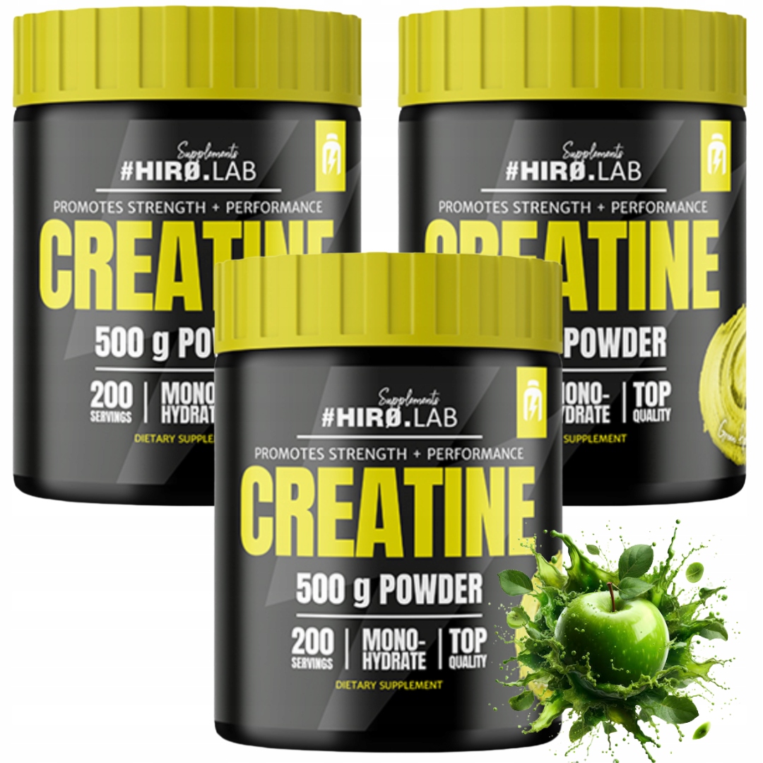 Hiro.lab Creatine 500g kreatin zelené jablko monohydrát monopevnost