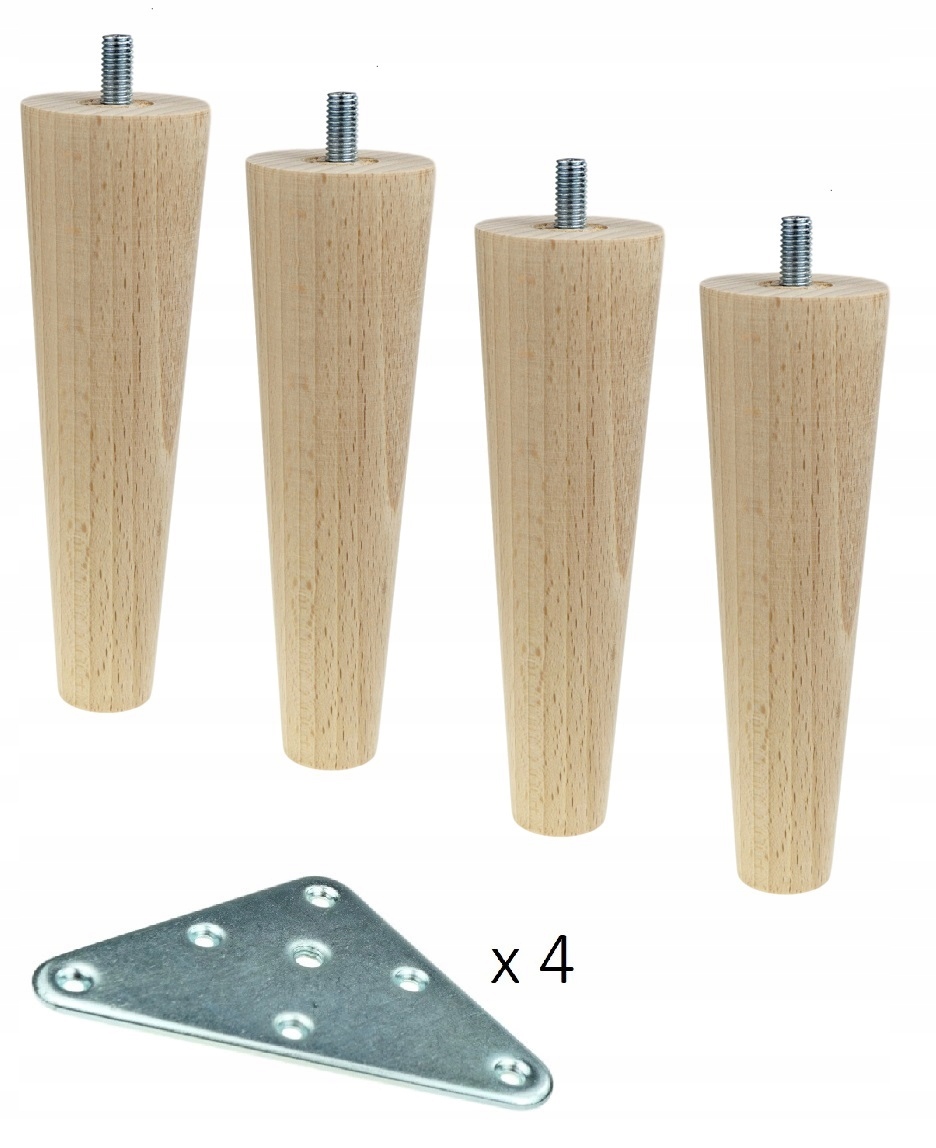 

4x noga nóżka do mebla 15 cm z blachą montażową