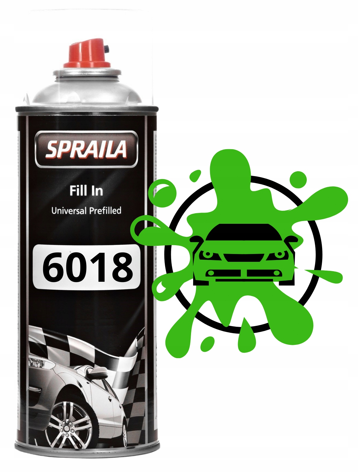 2K Akryl Ral 6018 Połysk Żółty Zielony Z Utwardzaczem Spray 400ML