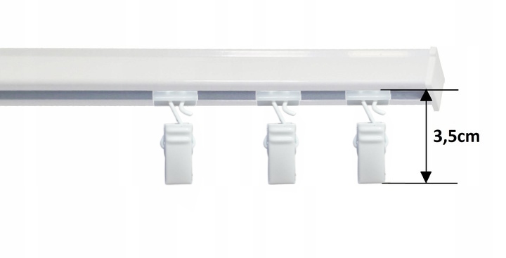 Karnisz sufitowy pojedynczy SZYNA SUFITOWA ŚCIENNA ALUMINIOWA biała 440 cm Marka Rolmajster