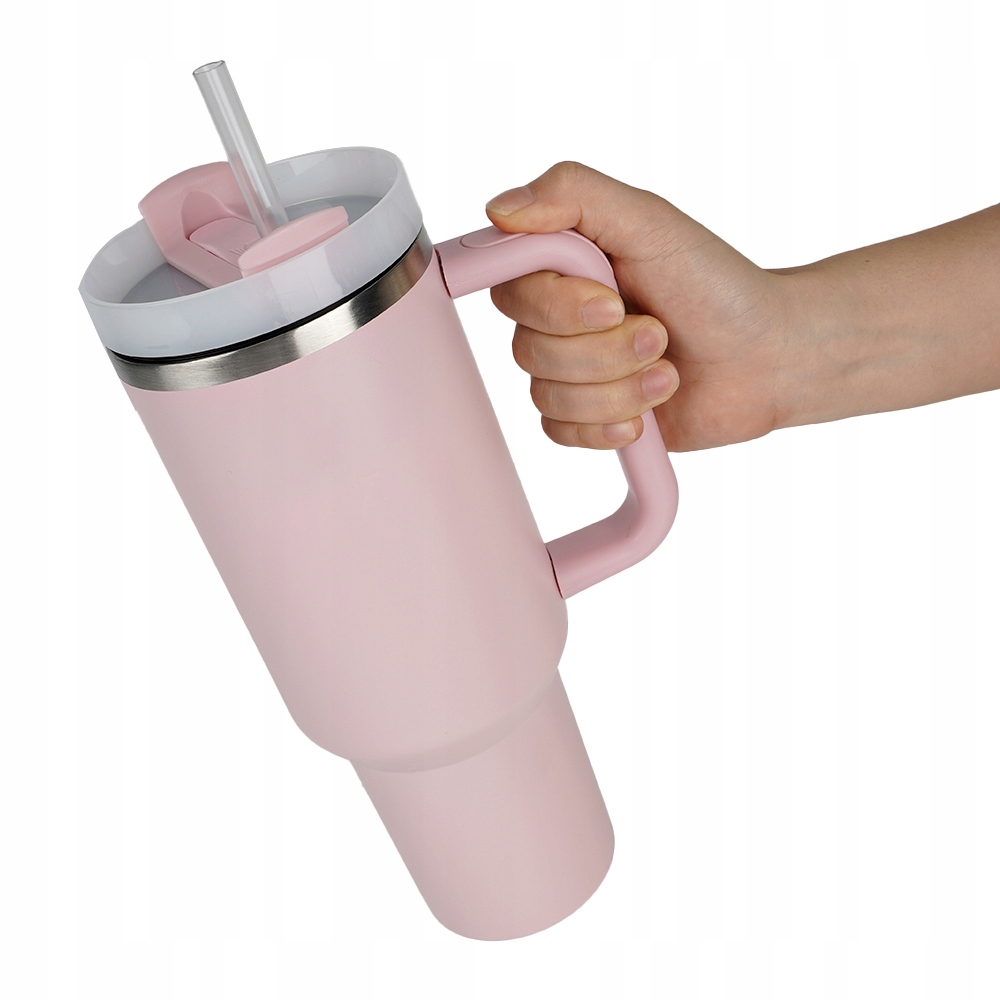 KUBEK TERMICZNY ZE SŁOMKĄ STAL NIERDZEWNA 1180ML