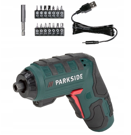 WKRĘTARKA WKRĘTAK AKUMULATOROWY PARKSIDE Z BITAMI Pojemność akumulatora 2 Ah