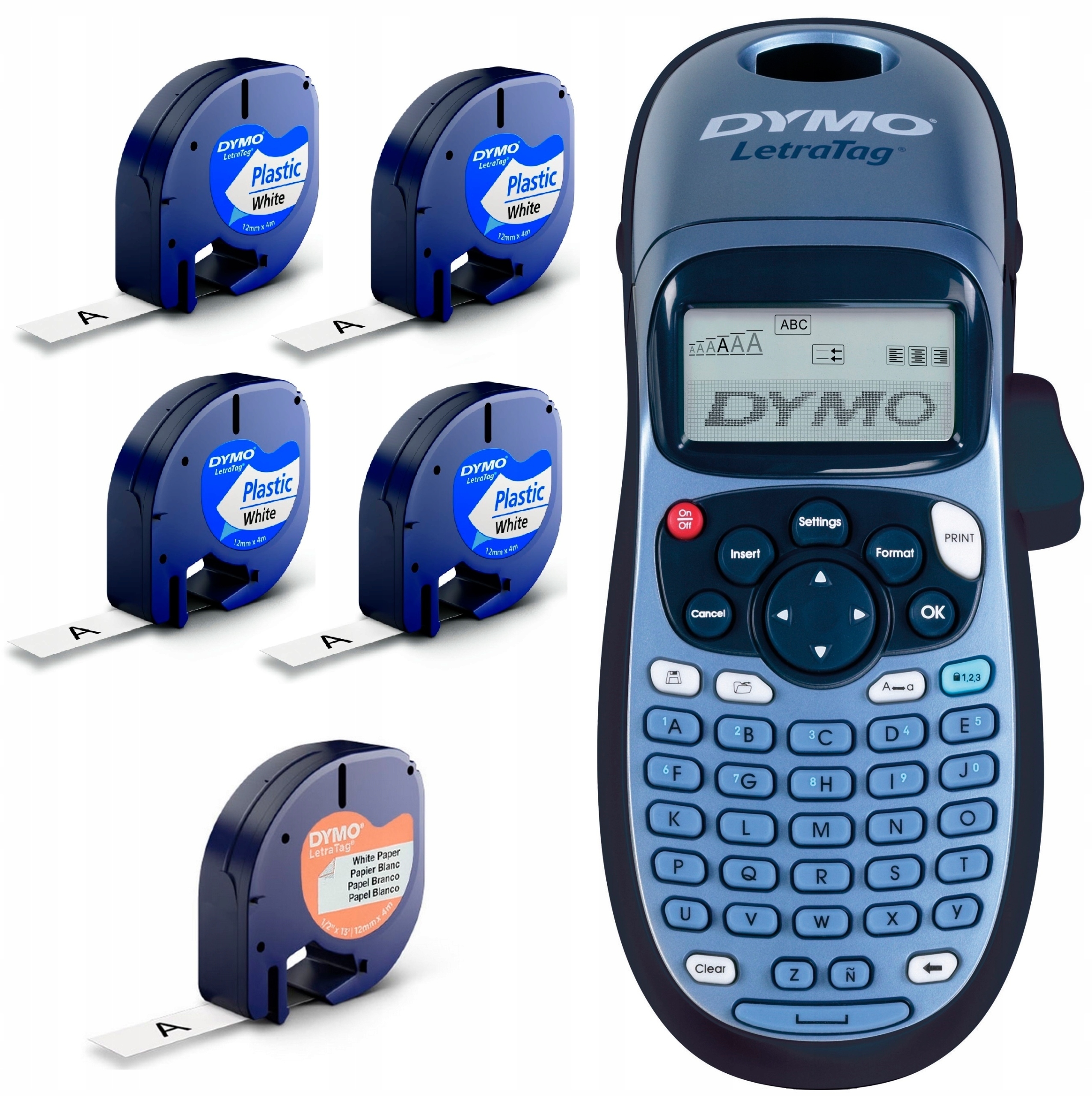 DYMO Drukarka etykiet LetraTag LT-100H + 5 taśm