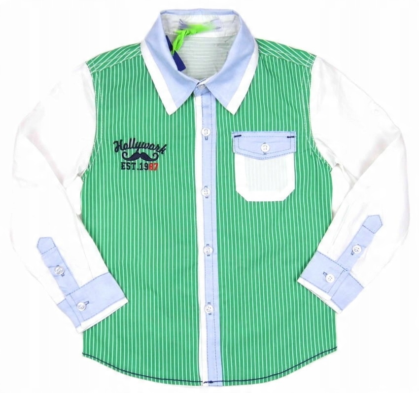 

9619 koszula w paseczki *hollywork* 10A green