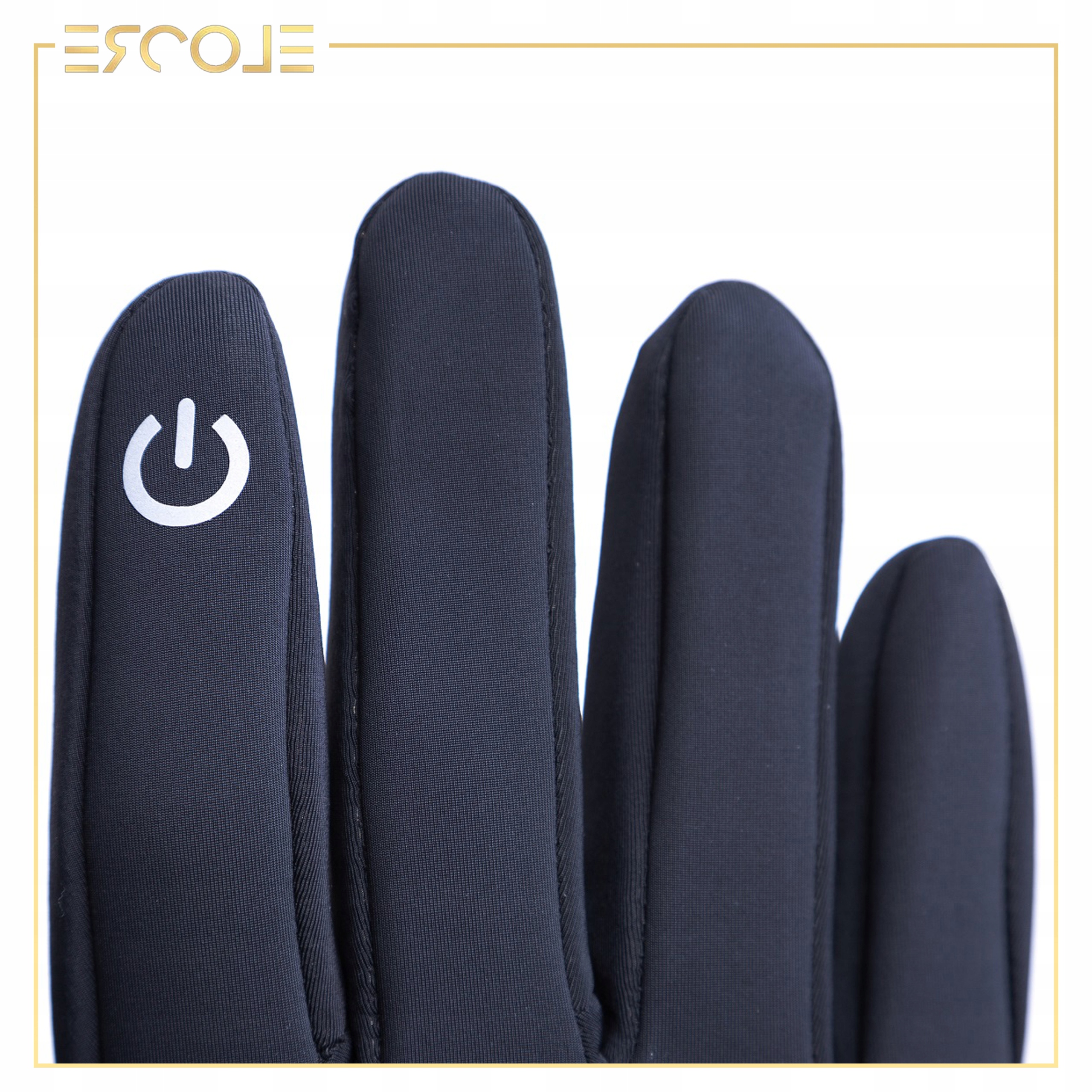 Rękawiczki dotykowe wodoodporne ocieplane odblask Model R0061_CZARNE_XL