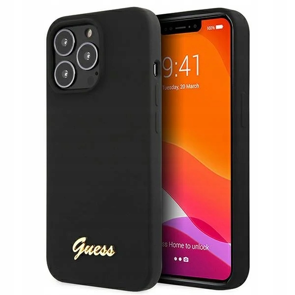 Pouzdro Guess GUHMP13LLSLMGBK pro Apple iPhone 13 Pro černá/černá hardcase Silico