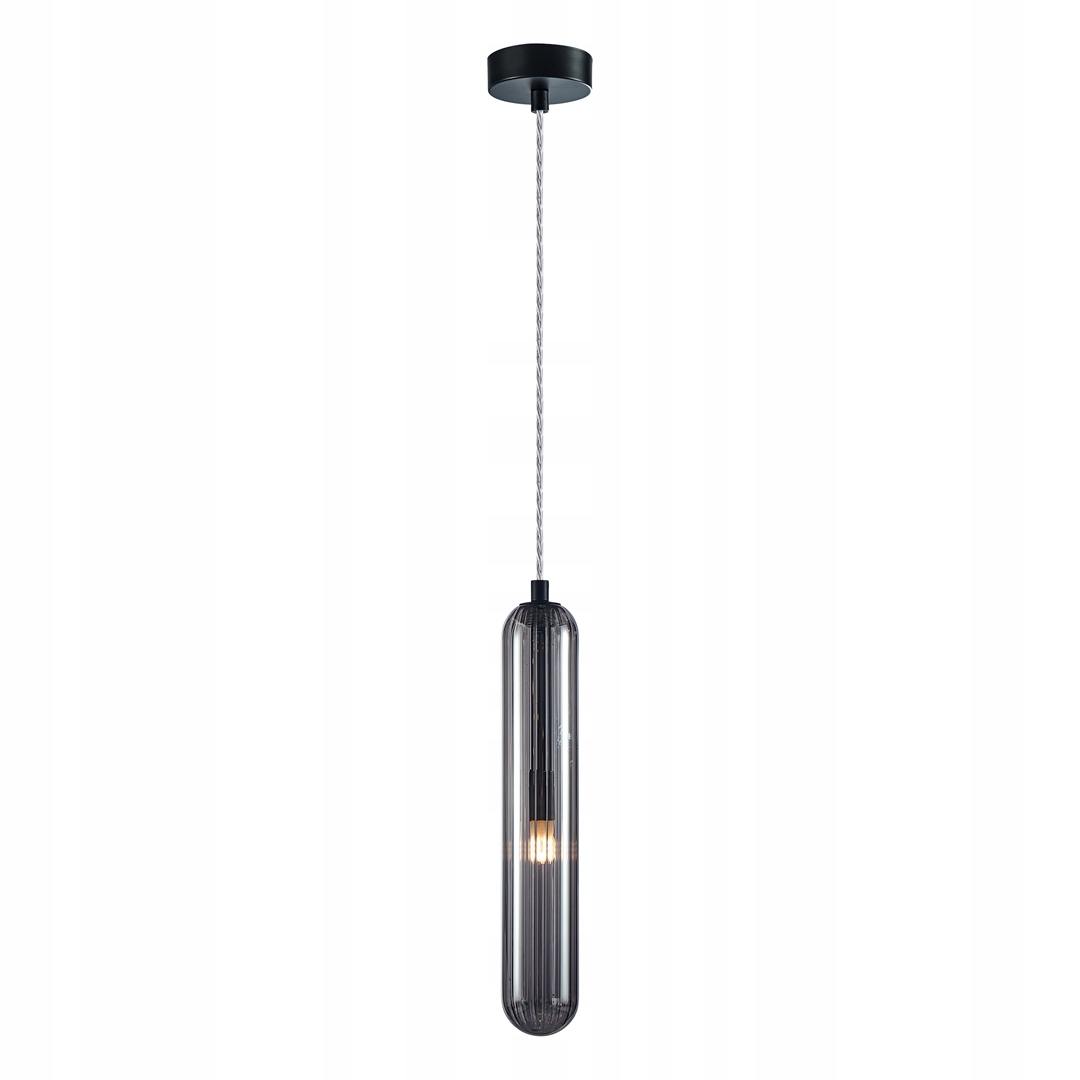 Závěsná lampa Pax Černé skleněné stínítko 1xG9 8x148 cm Stropní Svítidlo Obývací pokoj