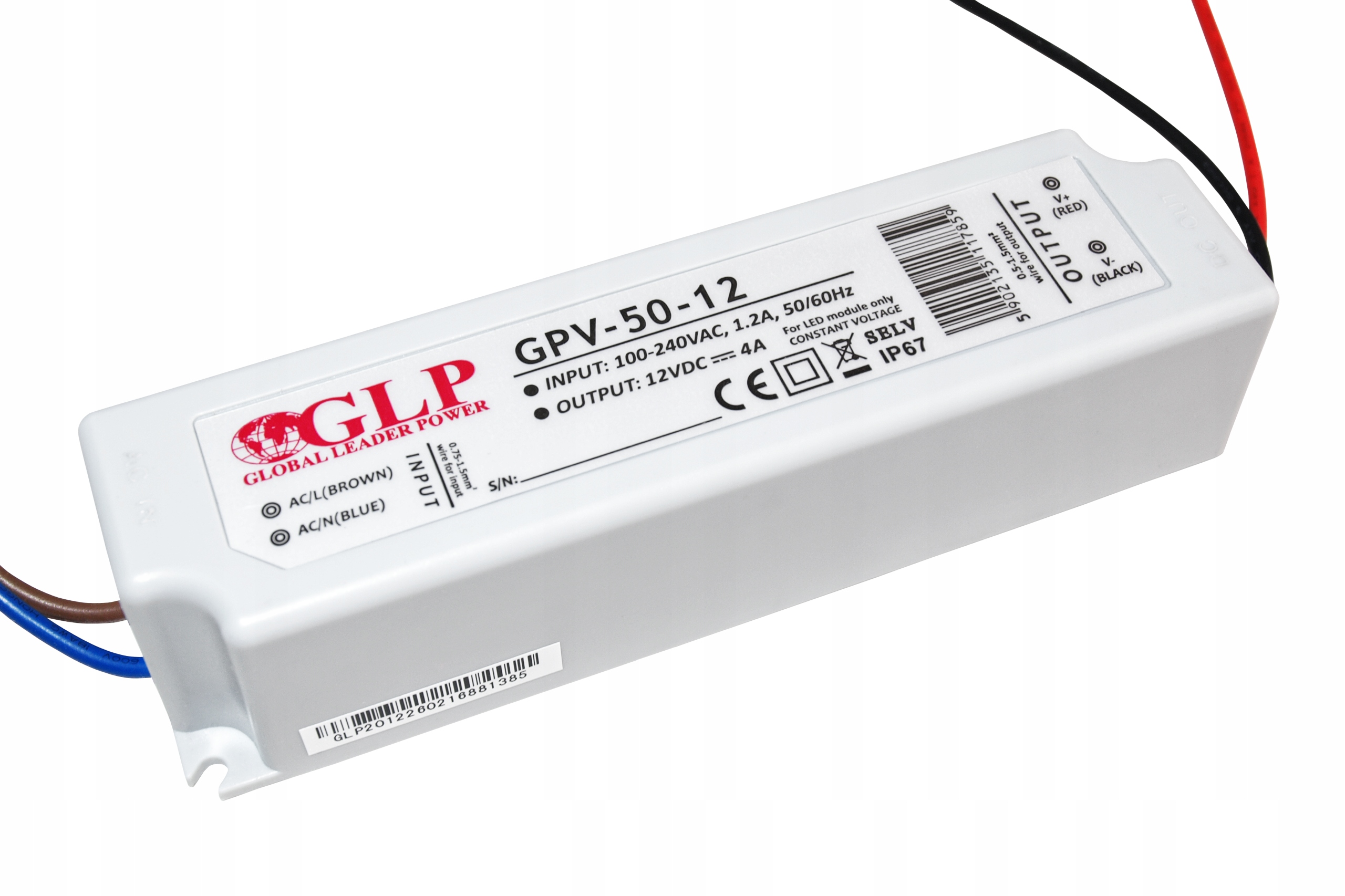 Zasilacz GLP 12V 4A 48W GPV-50-12 IP67