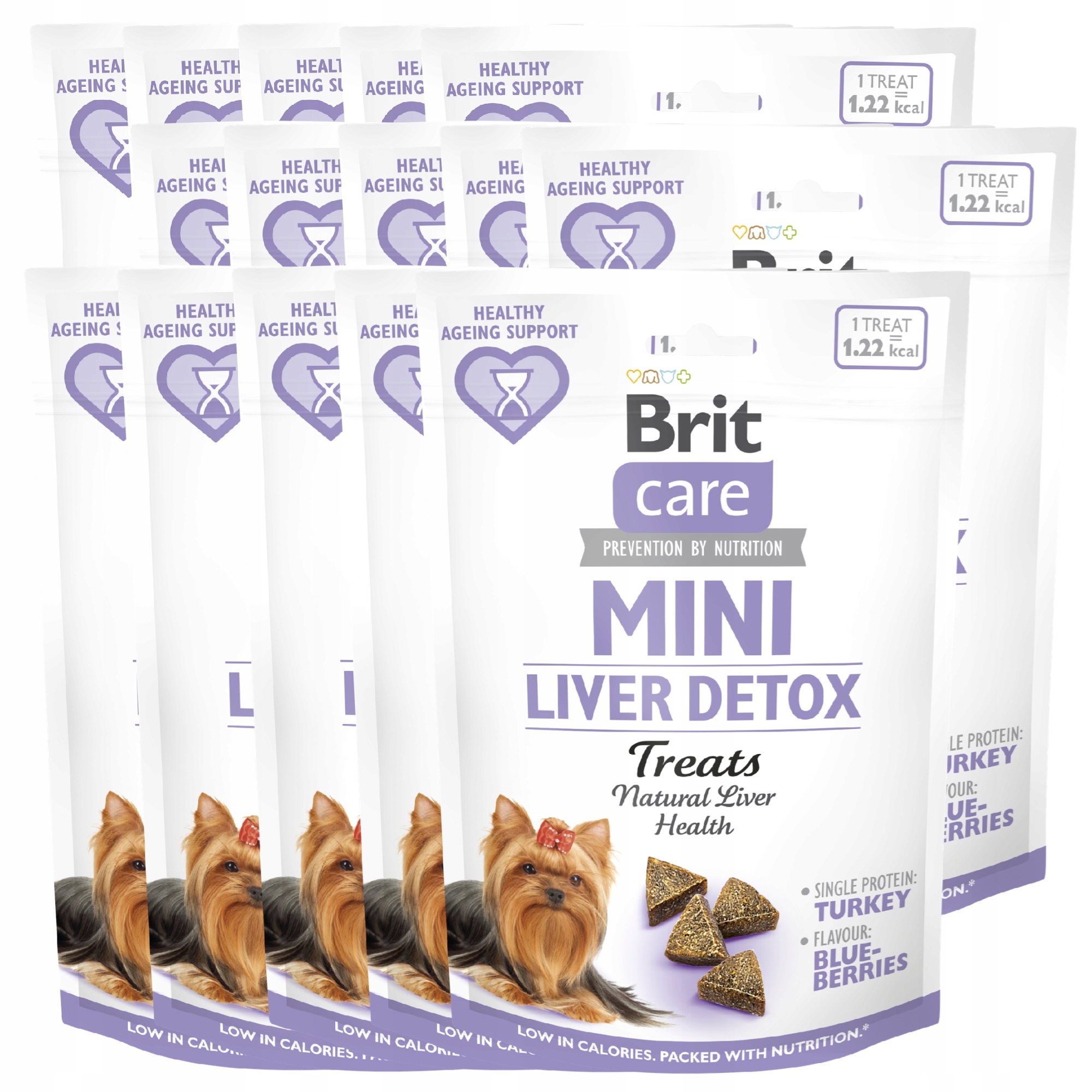 Levně Brit Care Dog Mini Snacks Liver Detox Krůta Svařovací 15PAK 15x50g