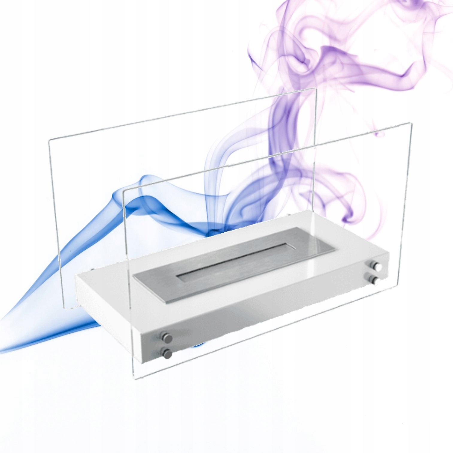 Elegantní biokrb Hotel bílý se sklem do obývacího pokoje na komodu