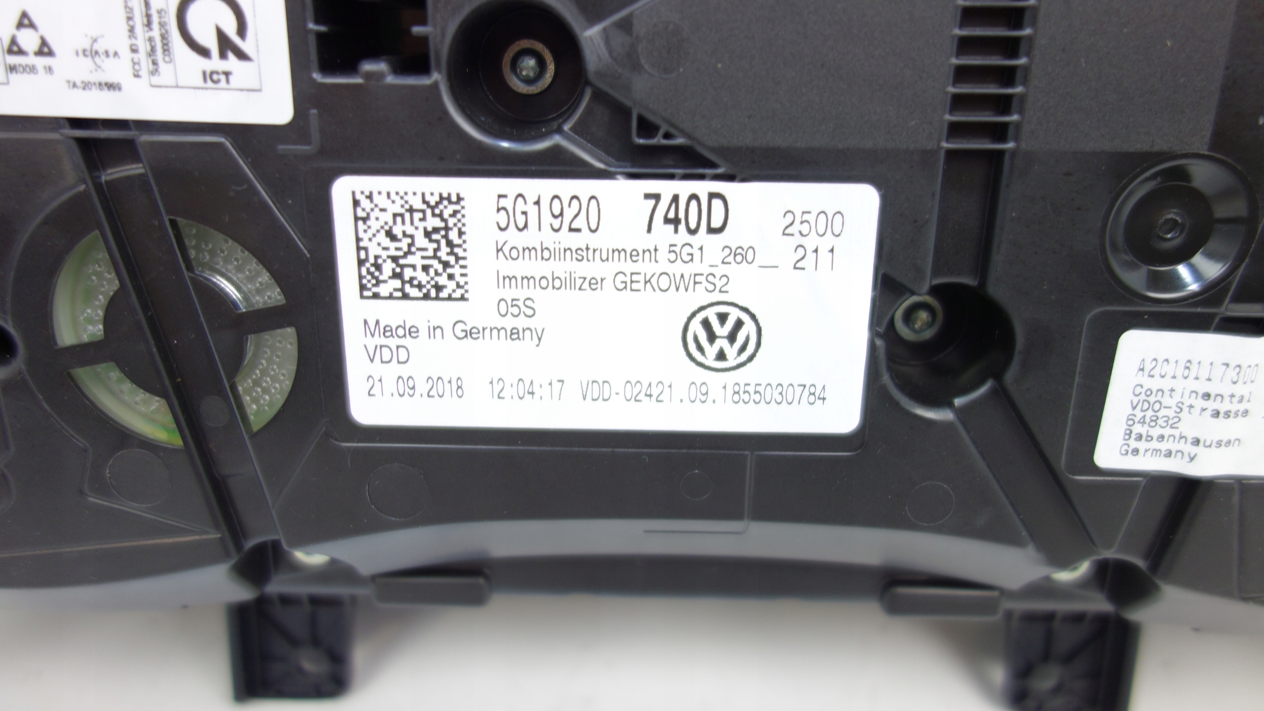 dials dials VOLKSWAGEN GOLF VII 63788KM 5G1920740D