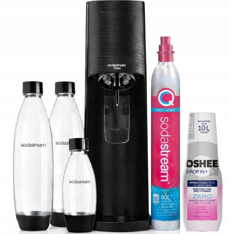 Výrobník sody SodaStream Terra černý 3 lahve plyn Sirup