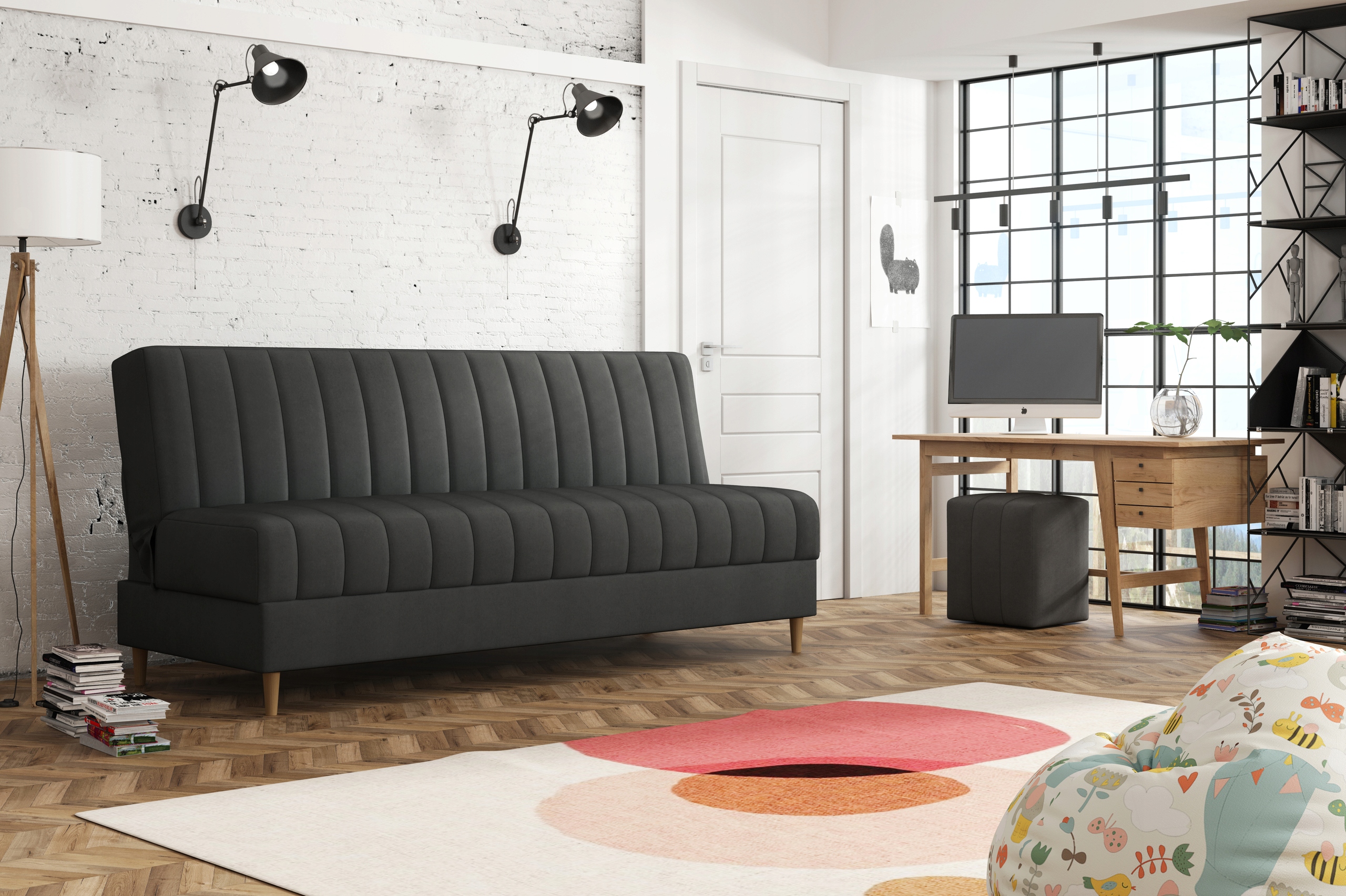 wersalka NICOLA MINI nóżki bukowe tapczanik sofka Marka Solo Meble