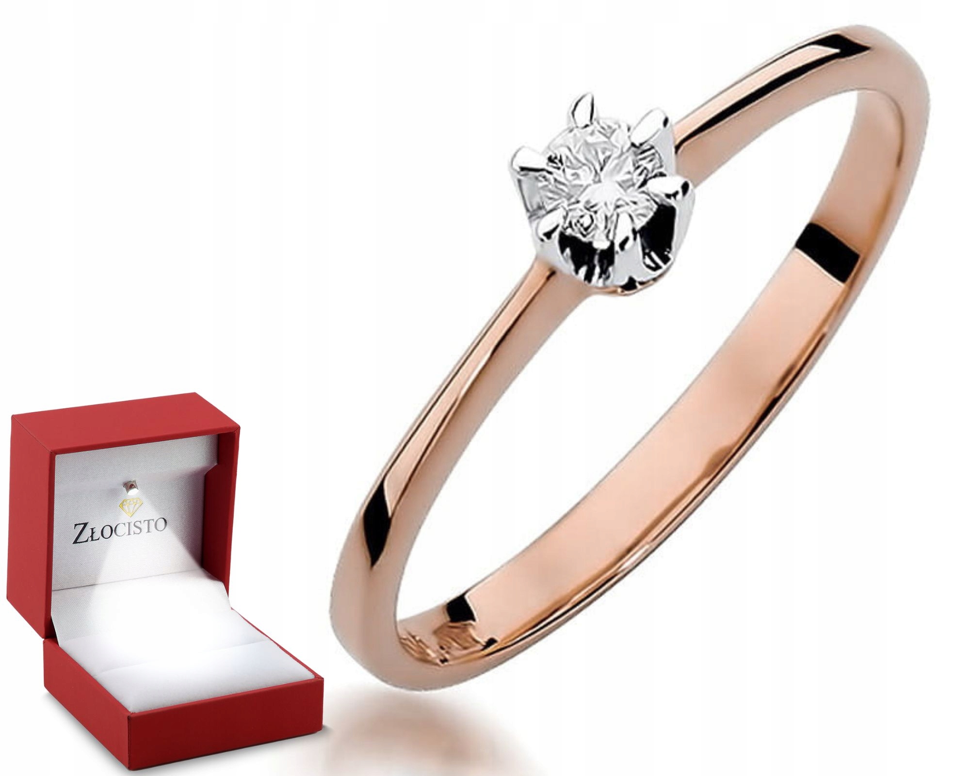 Prstýnek S Briliantem Růžové Zlato Gravírování 585 Bonus Dárek